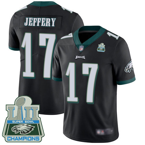 Men Philadelphia Eagles #17 Alshon Jeffery Black Alternate Vapor Untouchable NFL Jersey Limited Player Super Bowl 100th